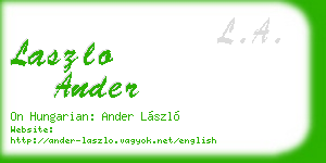 laszlo ander business card